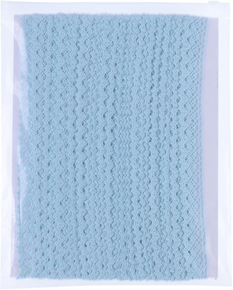 DYSHIPEN 20 Yards x 1 Inch Lace Ribbon Vintage Lace Trim Crochet Cotton Lace Edge for Christmas Package DIY Sewing Wedding Bridal Dress,Costume,Crafts and Sewing (Blue) - Image 3